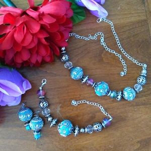 Imperial Turquoise Necklace Bracelet Earrings set